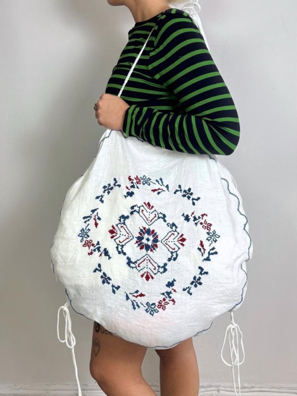 1990s-2000s Kyoichi Fujita Embroidered Tunic Top Bag Transformation
